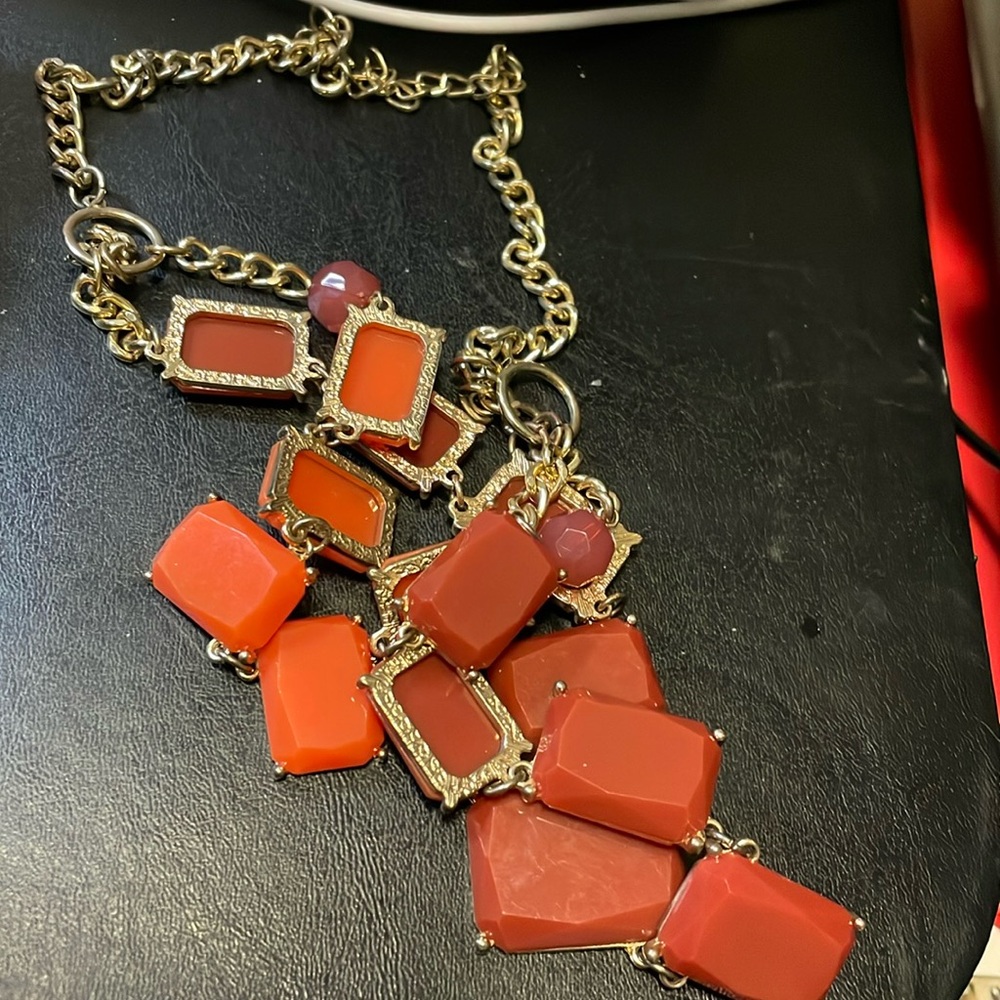 Necklace Orange Square